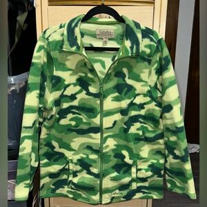 Cabela's Bass Pro Shops Kids Youth Sherpa Camo Zip Up Outdoor Jacket Coat